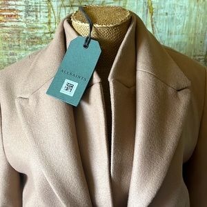 ALL SAINTS Italian cloth 70% wool mid length coat